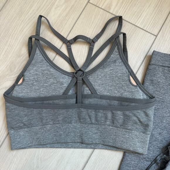Gymshark Adapt gray marl sports bra leggings set XS Small - Picture 2 of 3